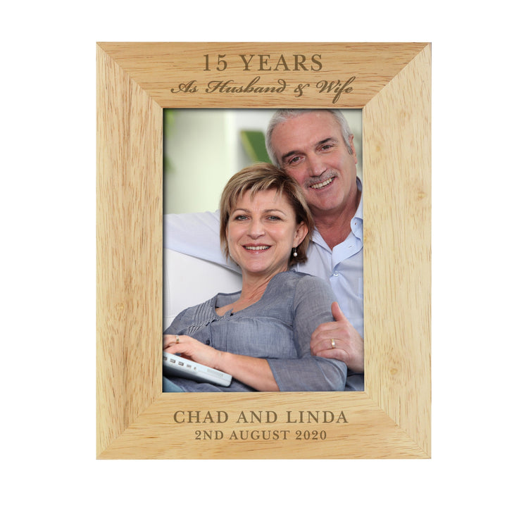 Personalised Anniversary 7x5 Wooden Photo Frame
