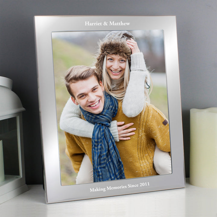 Personalised Any Message 8x10 Silver Photo Frame
