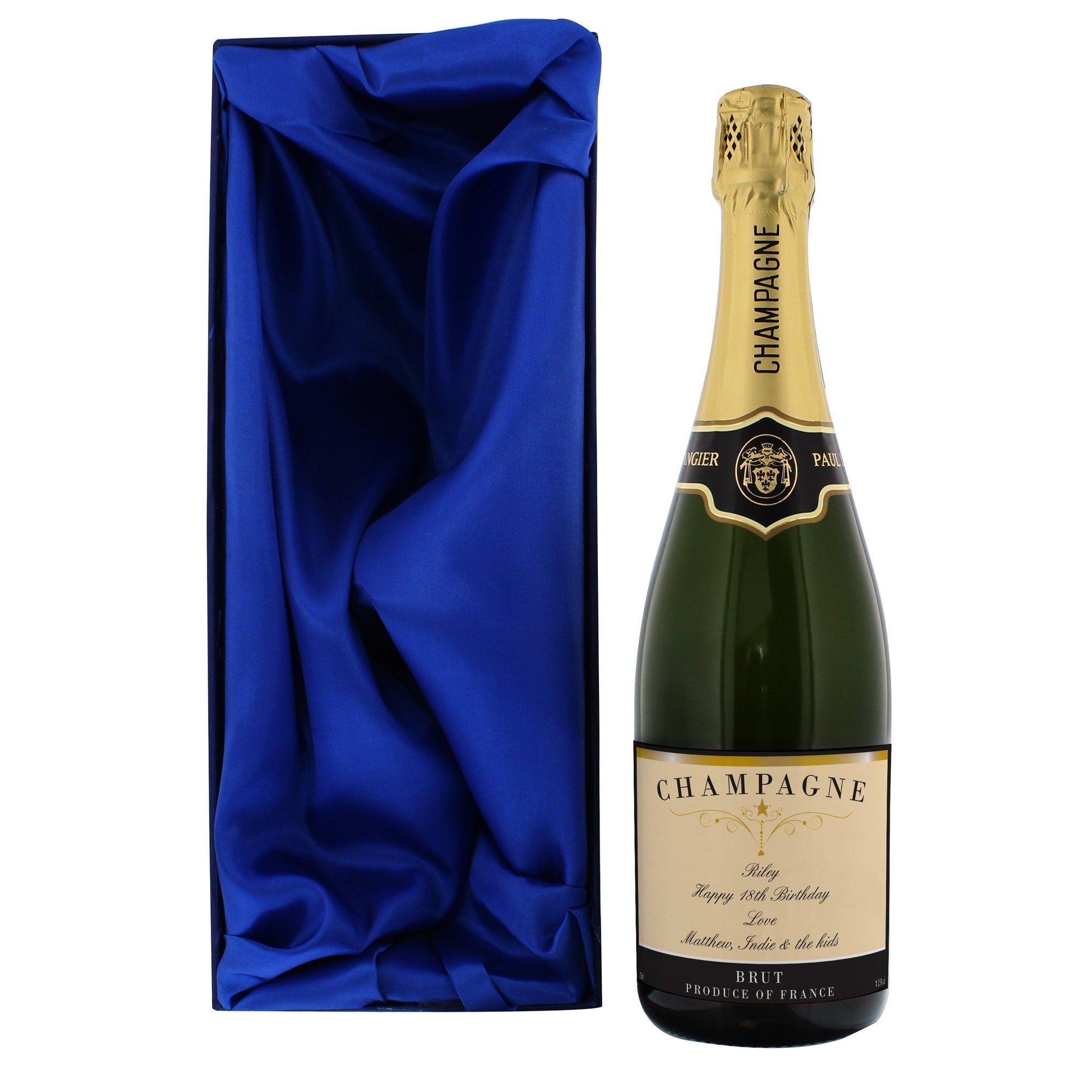 Personalised Any Message Classic Label Champagne Bottle With Box