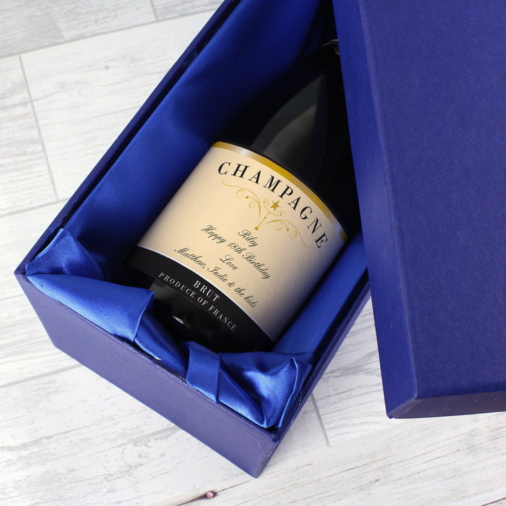 Personalised Any Message Classic Label Champagne Bottle With Box