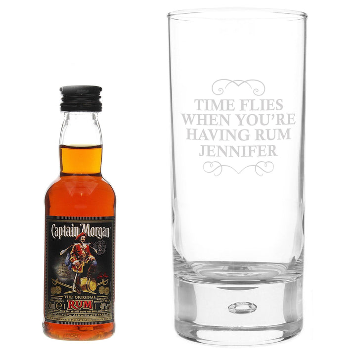 Personalised Any Message Hi Ball & Rum Miniature Set