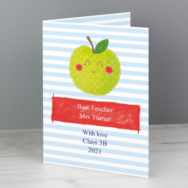 Personalised Apple For The Teacher Card
