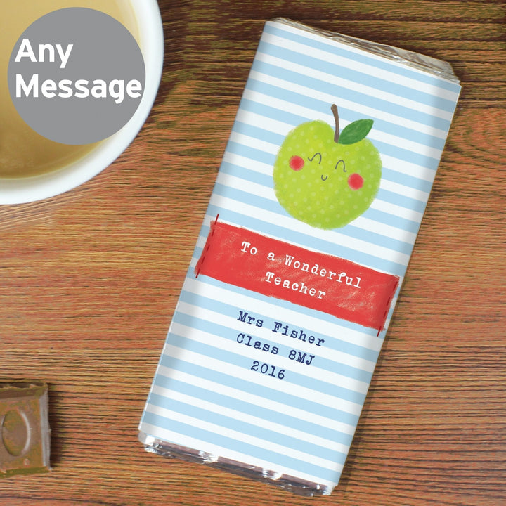 Personalised Apple for the Teacher Milk Chocolate Bar