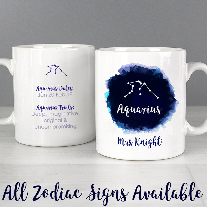 Personalised Aquarius Zodiac Star Sign Mug (January 20th - February 18th)