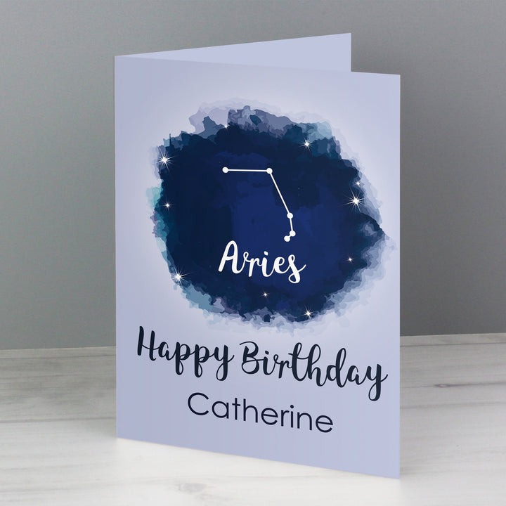 Personalised Aries Zodiac Star Sign Card (March 21st-April 19th)
