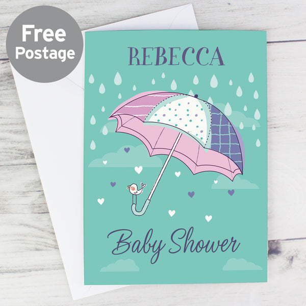 Personalised Baby Shower Umbrella Card