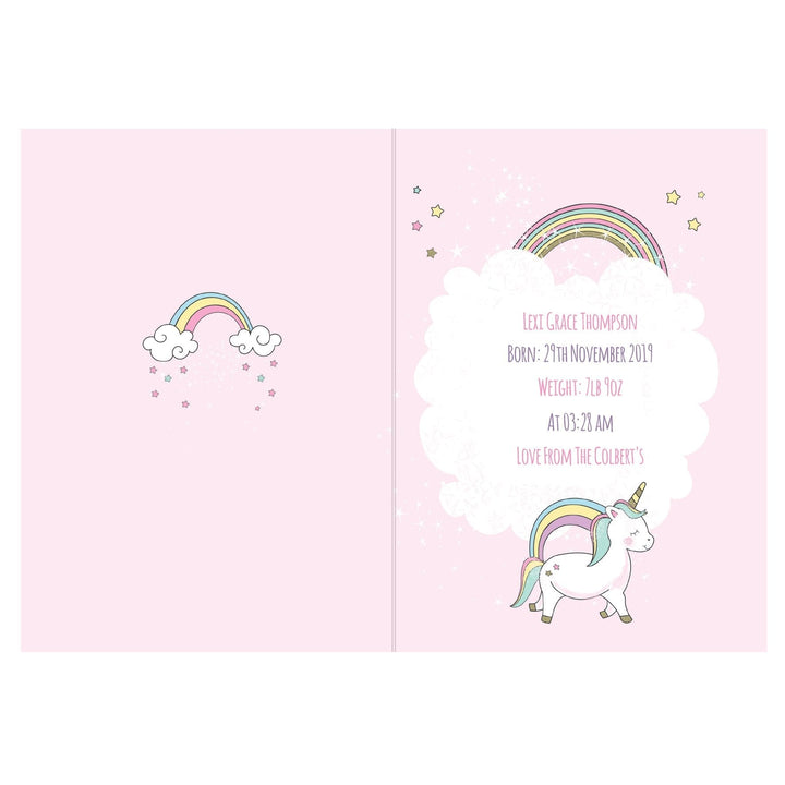 Personalised Baby Unicorn Card