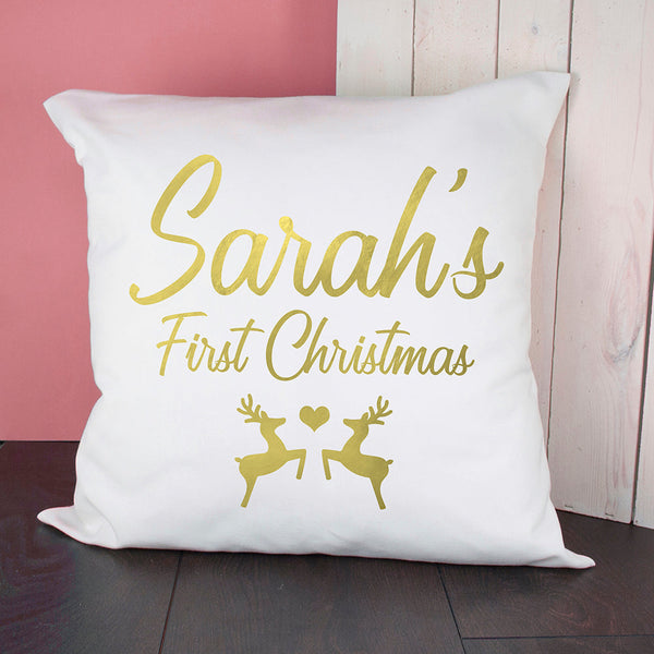 Personalised Baby's First Christmas Cushion Cover