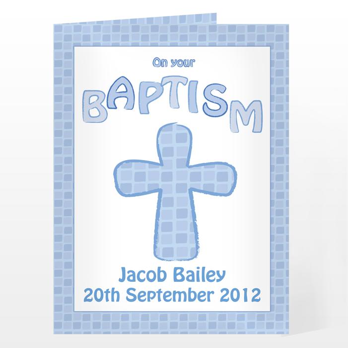 Personalised Baptism Card Blue
