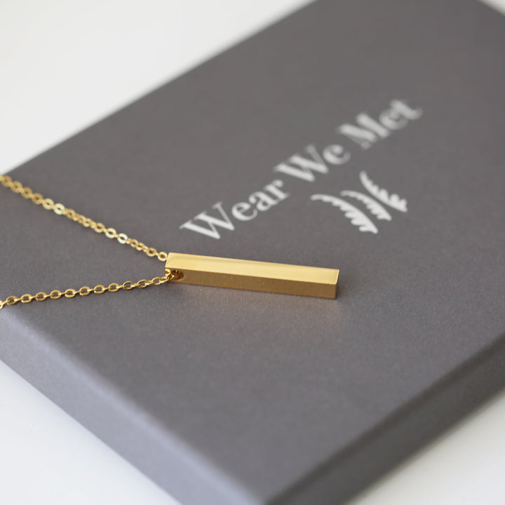 Personalised Bar Necklace Gold