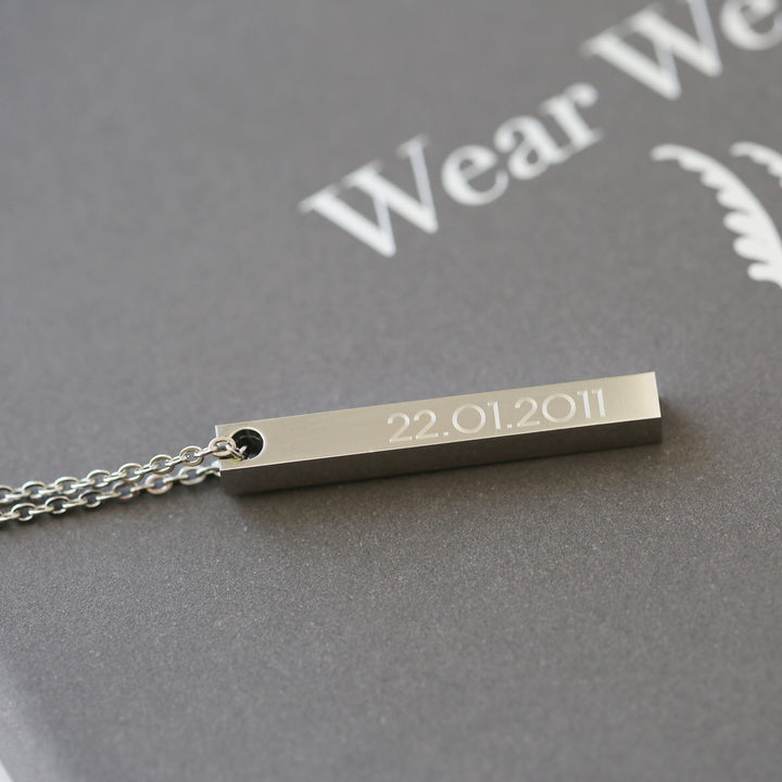 Personalised Bar Necklace Silver