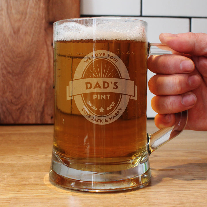 Personalised Beer Label Pint Stern Tankard - Father's Day gift