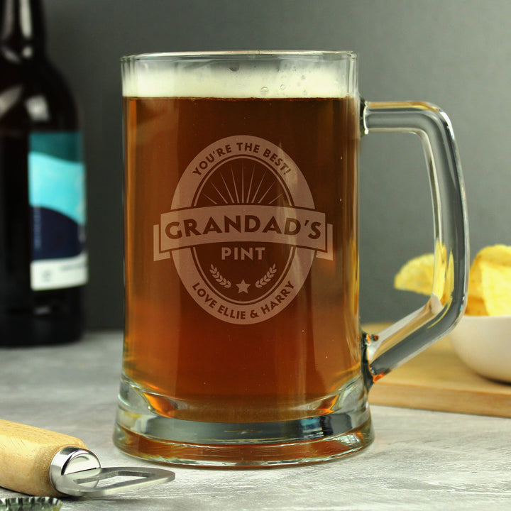 Personalised Beer Label Pint Stern Tankard - Father's Day gift