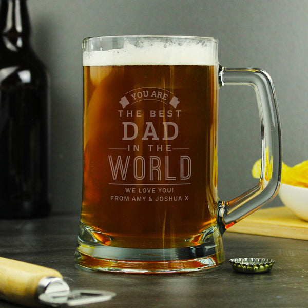 Personalised Best in The World Pint Stern Tankard - Father's Day gift