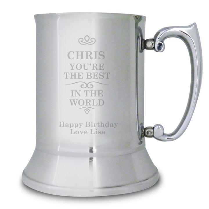 Personalised Best in the World Stainless Steel Tankard