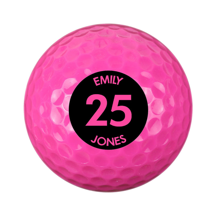 Personalised Big Age Pink Golf Ball