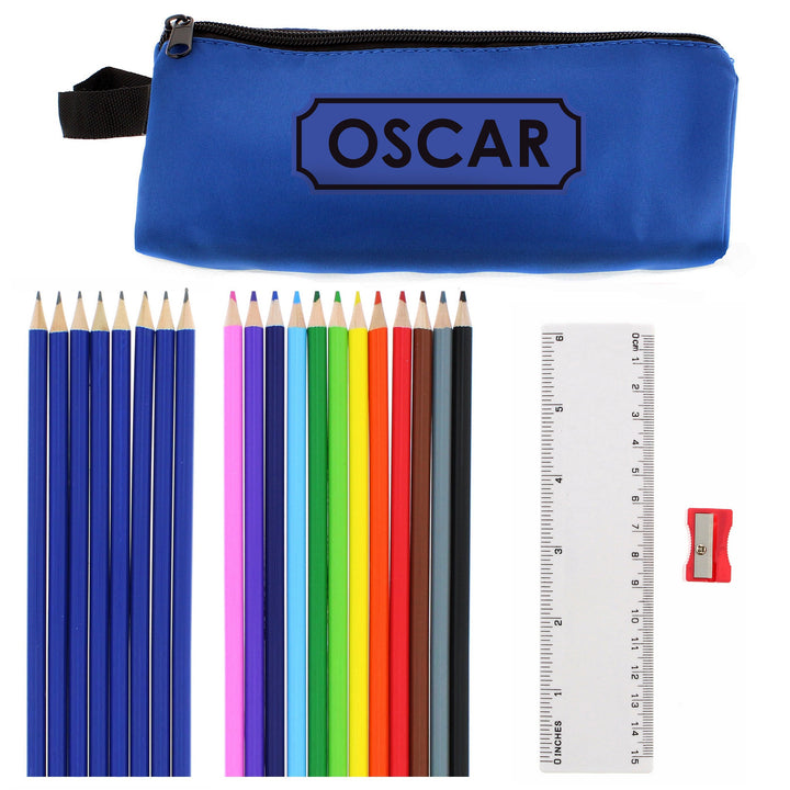 Personalised Blue Pencil Case