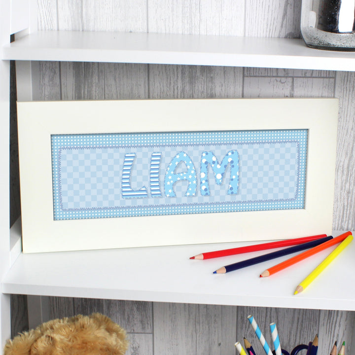 Personalised Blue Stitch Name Frame
