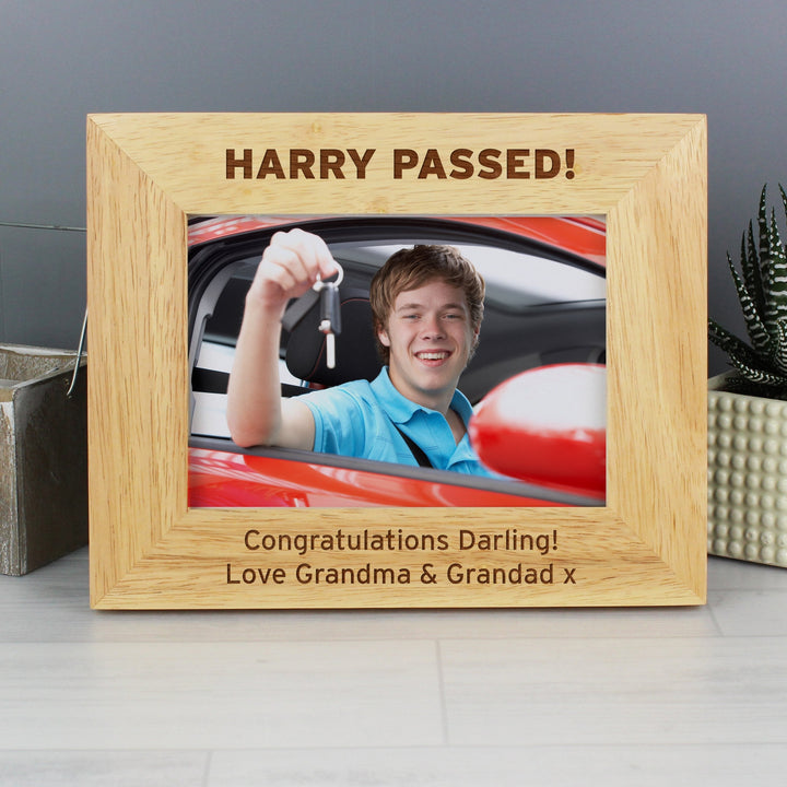 Personalised Bold Text 7x5 Landscape Wooden Photo Frame