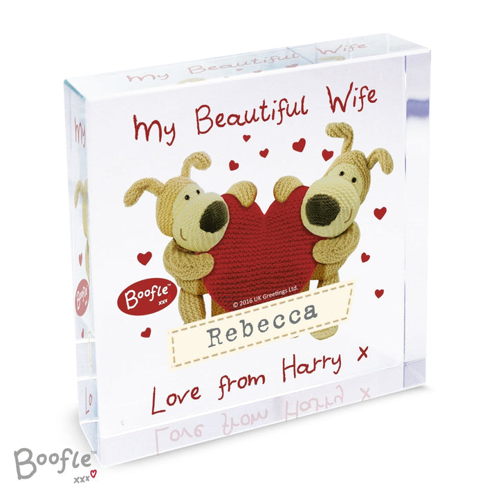 Personalised Boofle Shared Heart Large Crystal Token