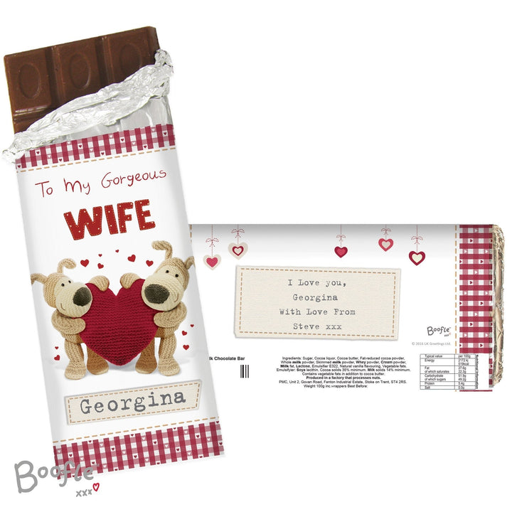 Personalised Boofle Shared Heart Milk Chocolate Bar