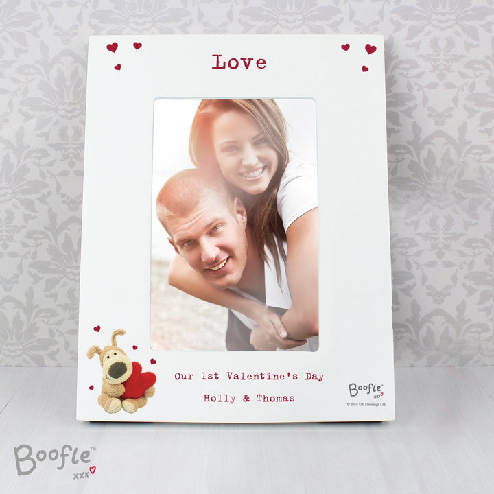 Personalised Boofle Shared Heart White 4x6 Photo Frame