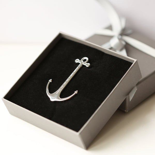 Personalised Book Anchor - Silver & Black Silver