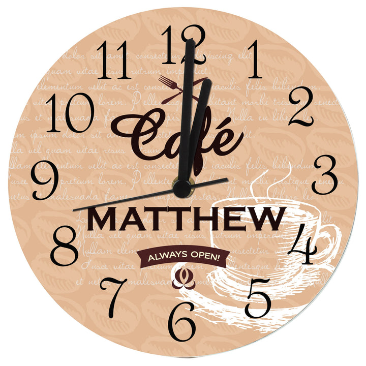 Personalised Cafe Glass Clock
