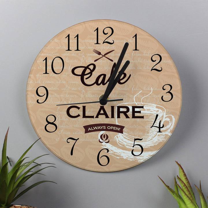 Personalised Cafe Glass Clock