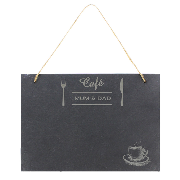 Personalised Cafe Large Hanging Slate Sign
