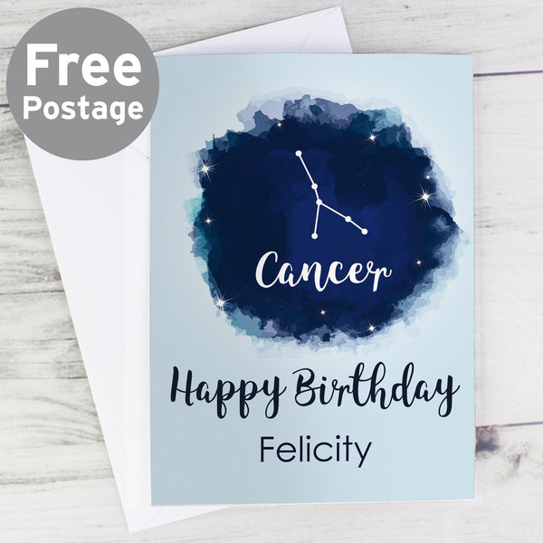 Personalised Cancer Zodiac Star Sign Card (21st June - 22nd July)