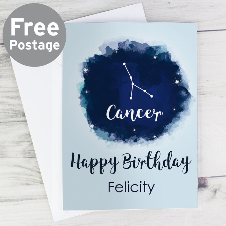 Personalised Cancer Zodiac Star Sign Card (21st June - 22nd July)