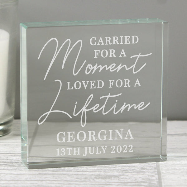 Personalised Carried For A Moment Large Crystal Token - Personalised Paperweights