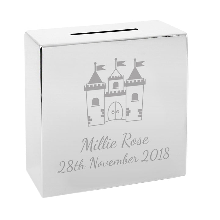 Personalised Castle Square Money Box