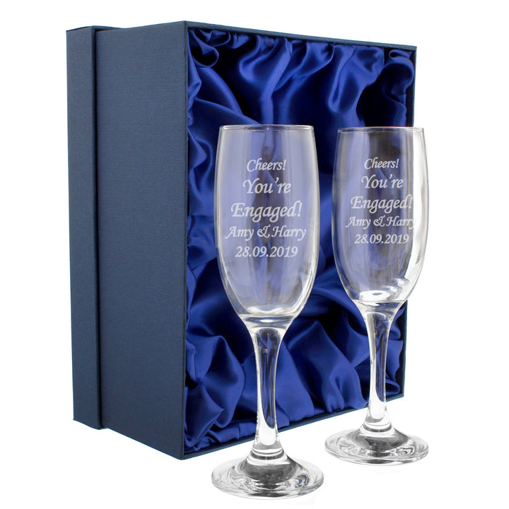 Personalised Celebration Pair of Flutes with Gift Box