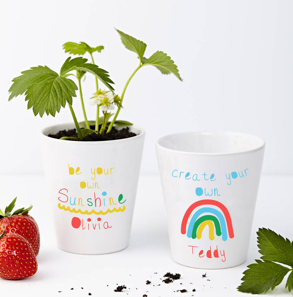 Personalised Child's Rainbow Plant Pot