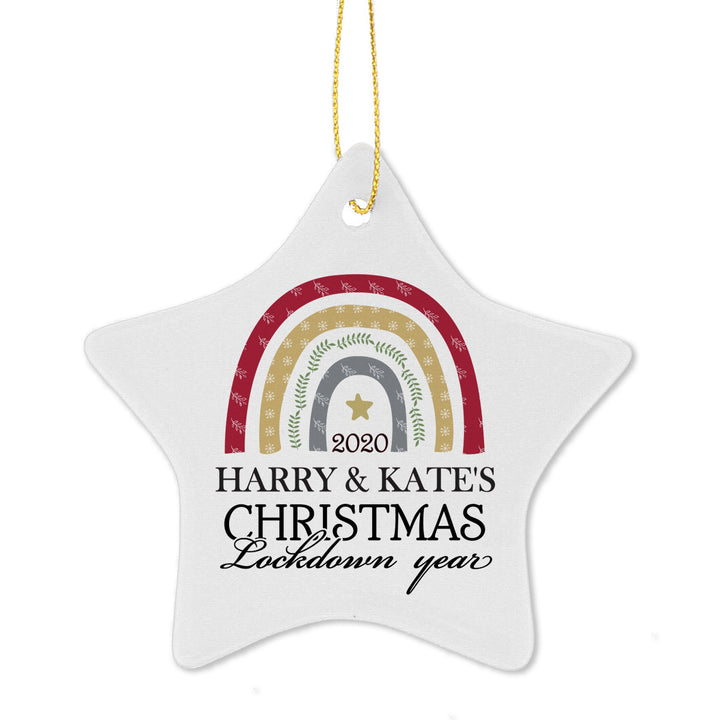 Personalised Christmas Free Text Ceramic Star Decoration