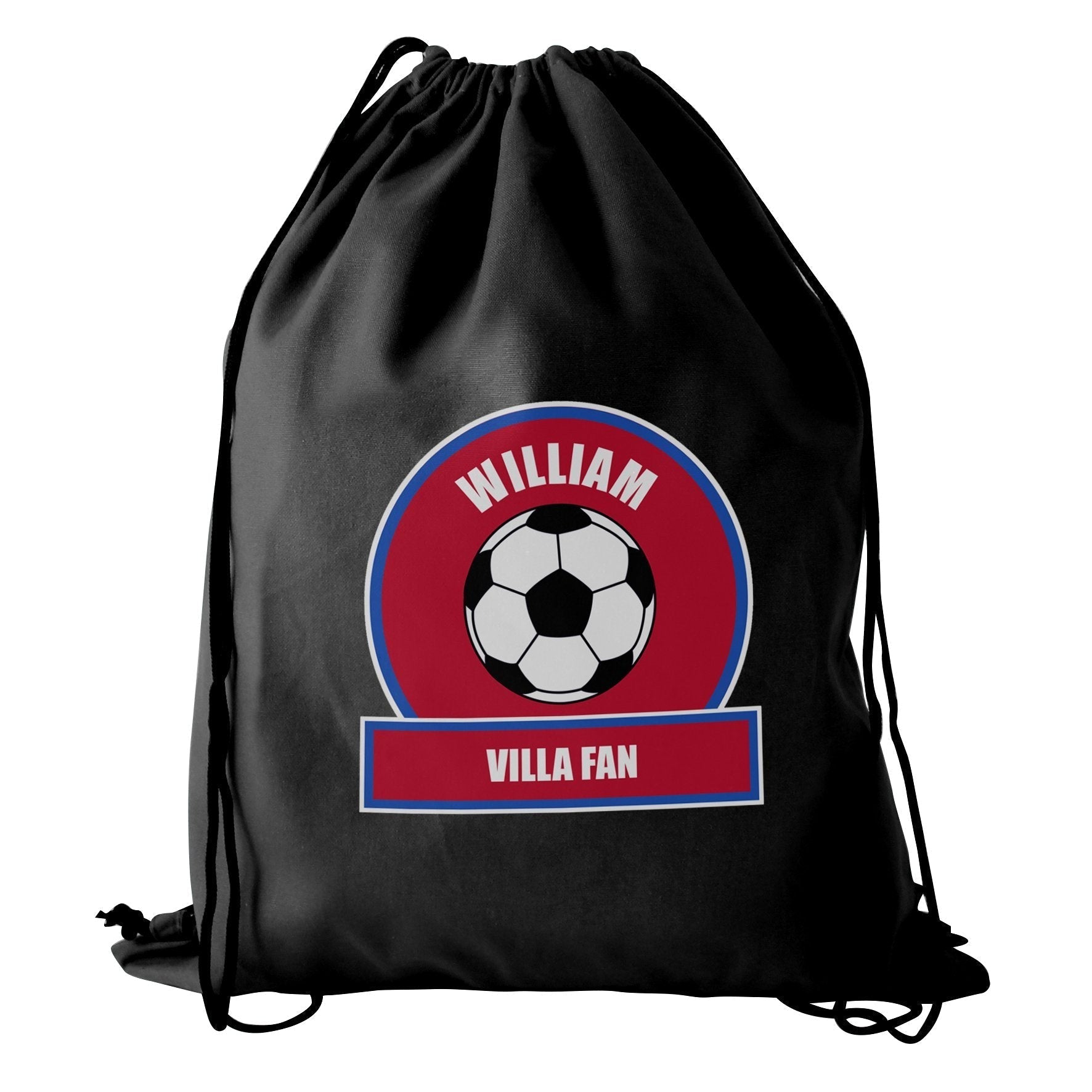 Personalised Claret and Blue Football Fan Swim & Kit Bag