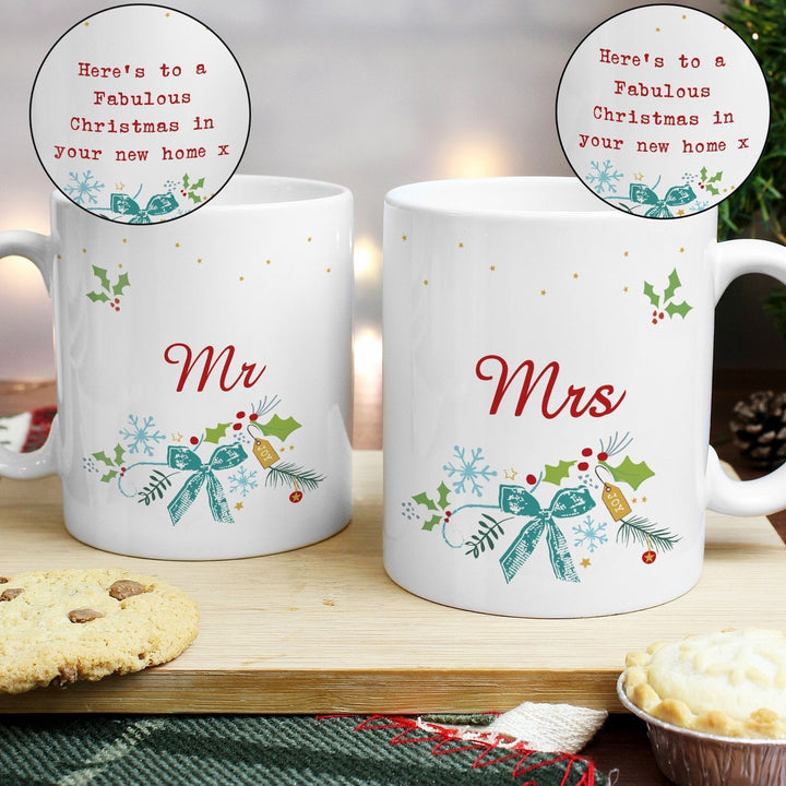 Personalised Classic Christmas Mug Set