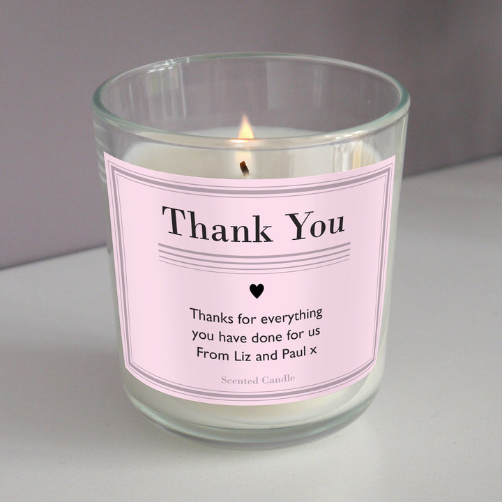 Personalised Classic Pink Scented Jar Candle