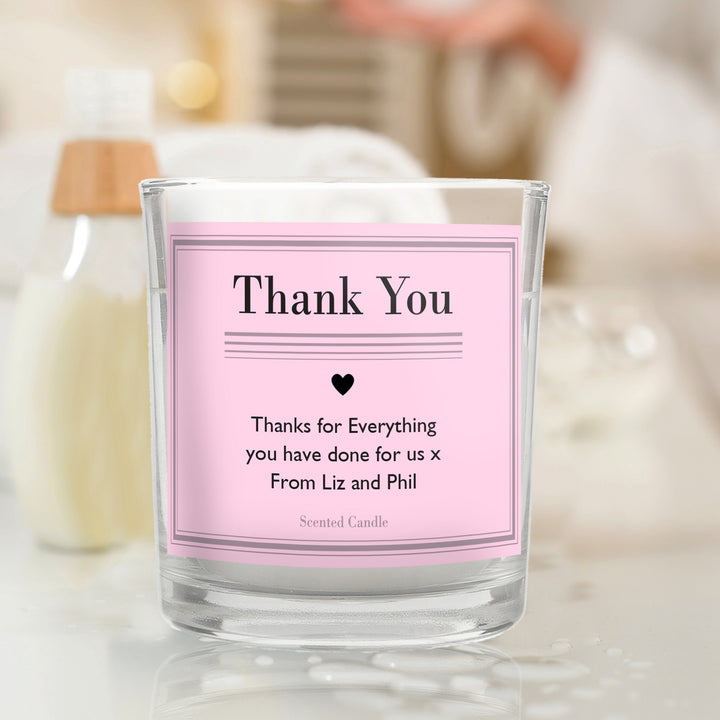 Personalised Classic Pink Scented Jar Candle