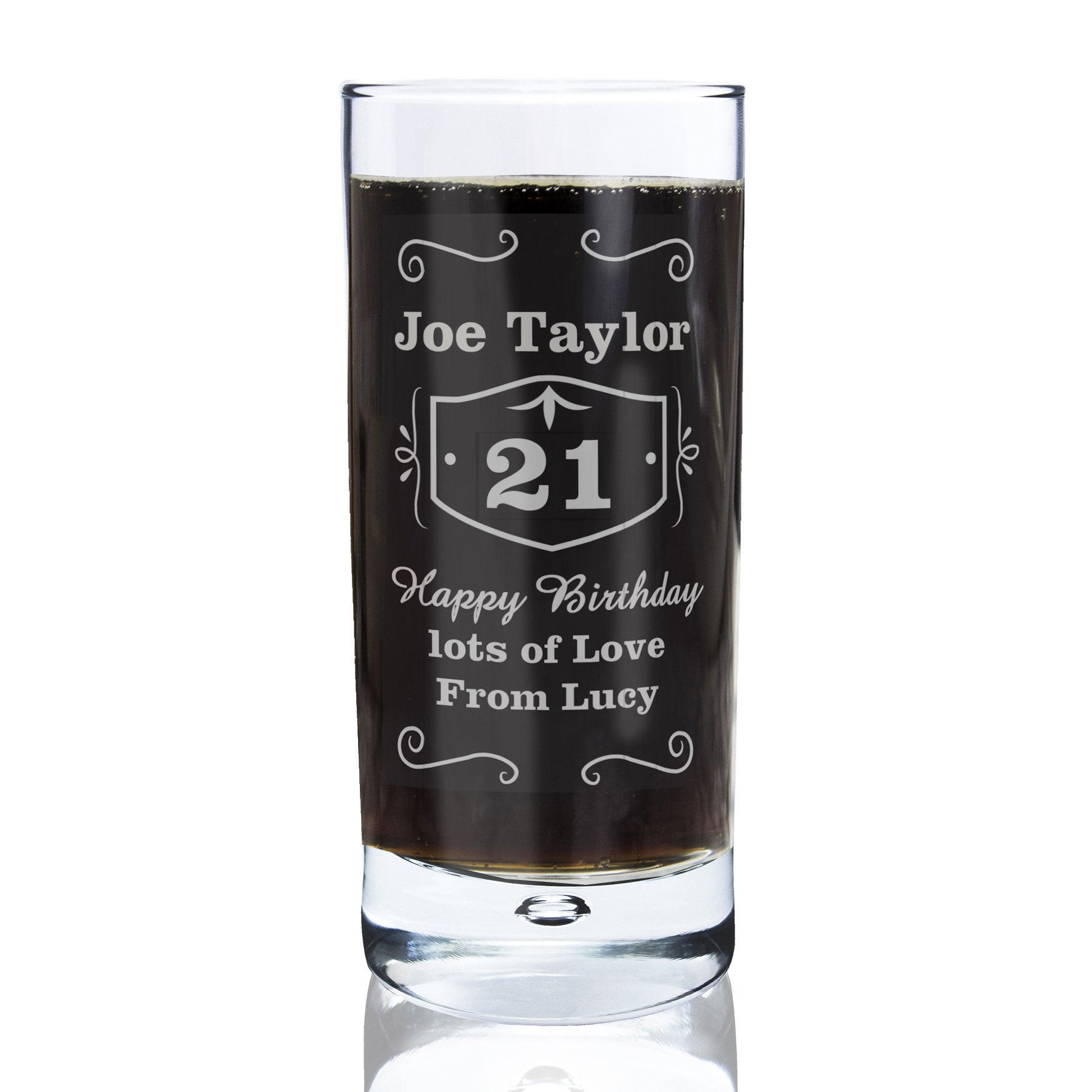 Personalised Classic Whisky Hi Ball Bubble Glass