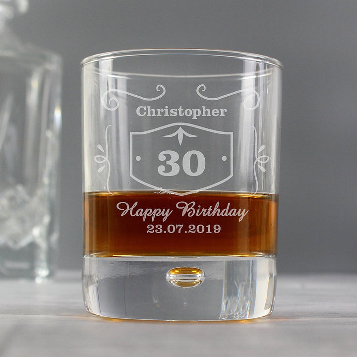 Personalised Classic Whisky Style Tumbler Bubble Glass