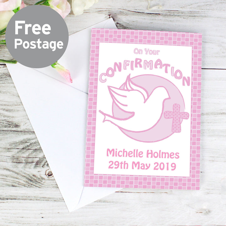 Personalised Confirmation Card-Pink