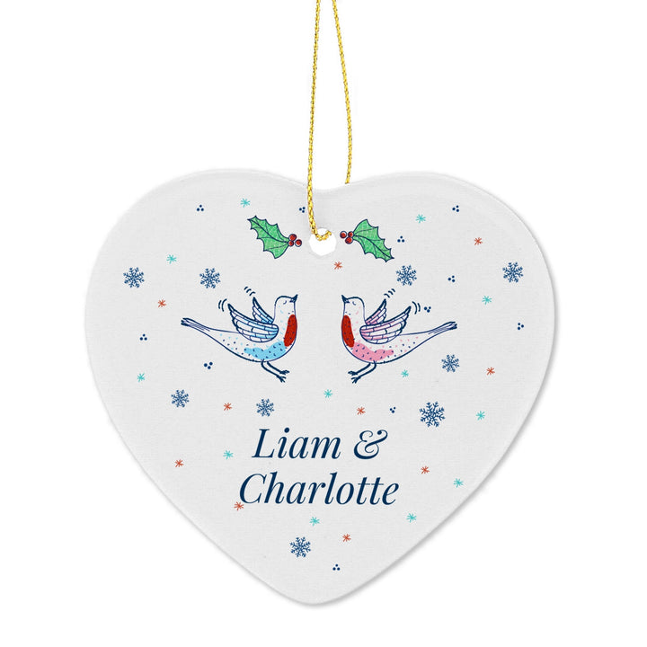 Personalised Couple's Christmas Heart Decoration