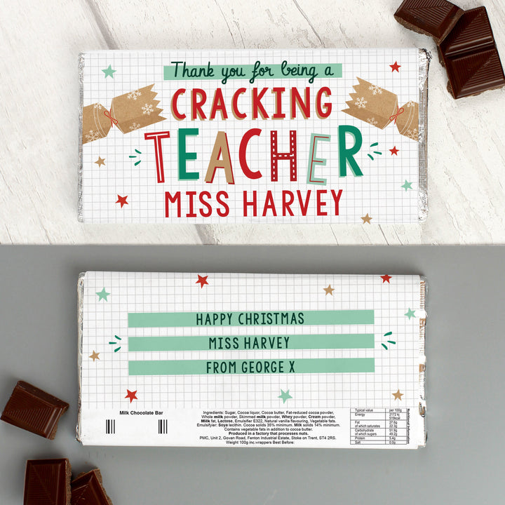 Personalised Cracking Teacher Milk Chocolate Bar