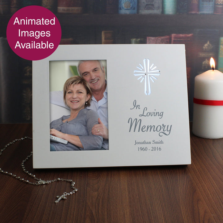 Personalised Cross Loving Memory 4x6 Light Up Frame