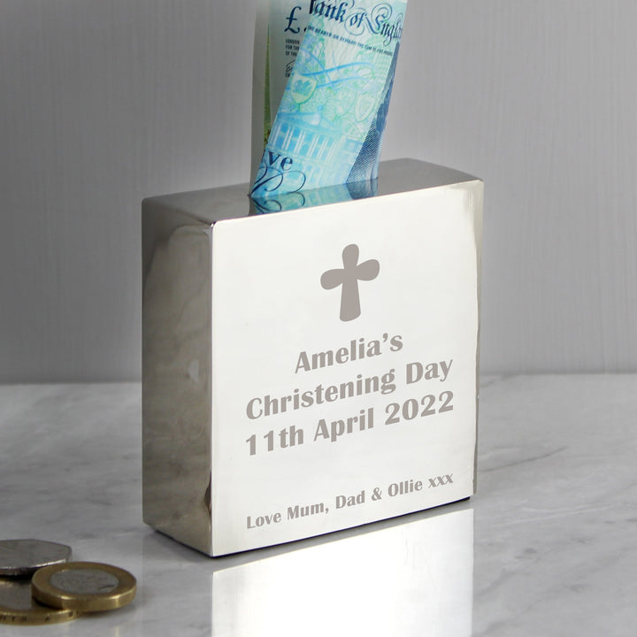 Personalised Cross Square Money Box