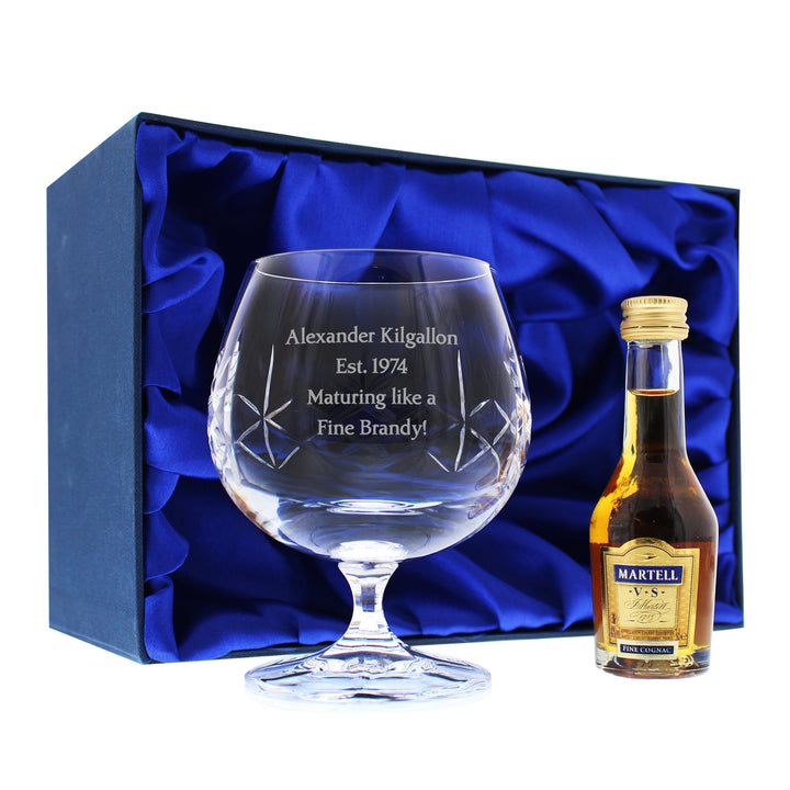 Personalised Cut Crystal & Brandy Gift Set