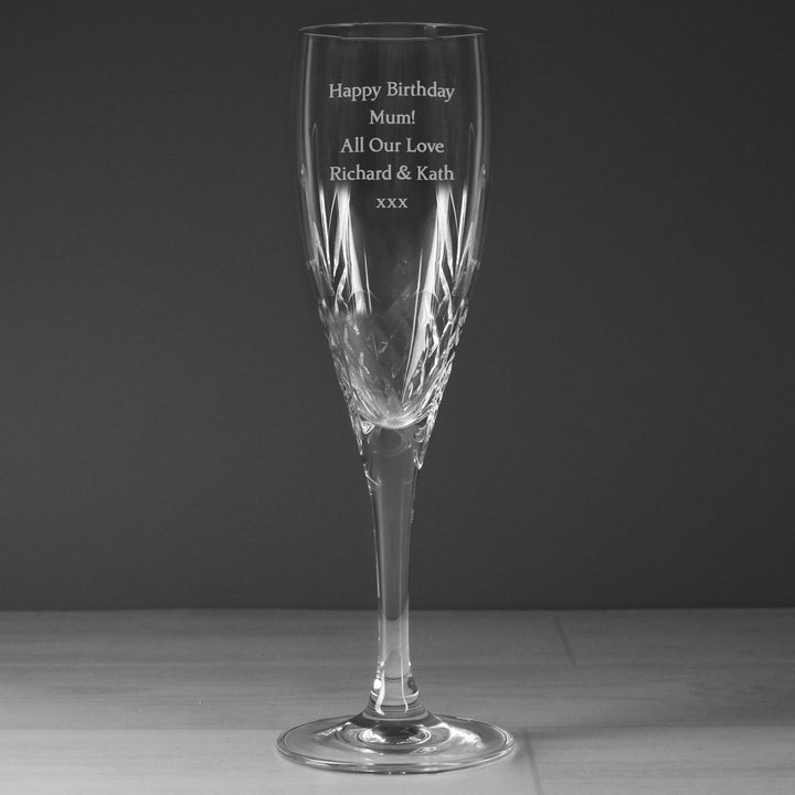 Personalised Cut Crystal Champagne Flute